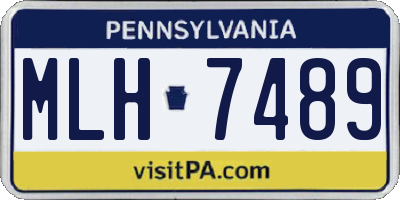 PA license plate MLH7489