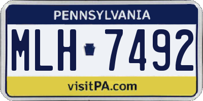 PA license plate MLH7492