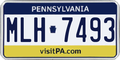 PA license plate MLH7493