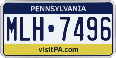 PA license plate MLH7496