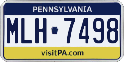 PA license plate MLH7498