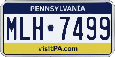 PA license plate MLH7499