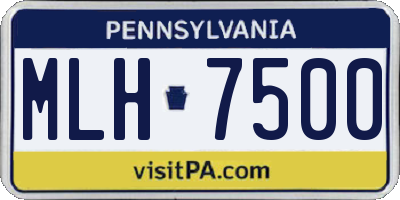 PA license plate MLH7500