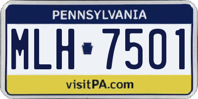 PA license plate MLH7501