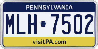 PA license plate MLH7502