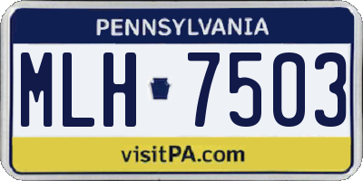 PA license plate MLH7503