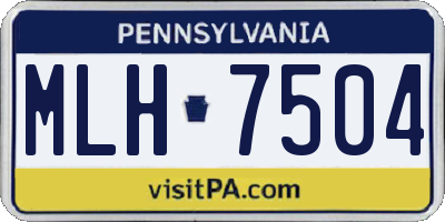 PA license plate MLH7504