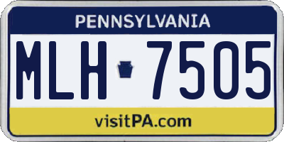 PA license plate MLH7505