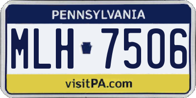 PA license plate MLH7506