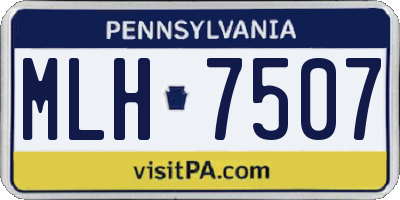 PA license plate MLH7507