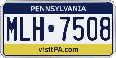 PA license plate MLH7508