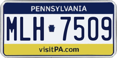 PA license plate MLH7509
