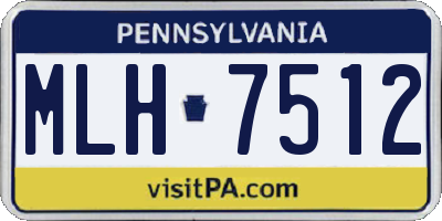 PA license plate MLH7512