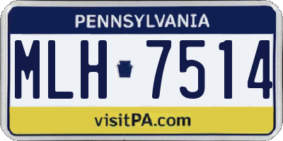 PA license plate MLH7514