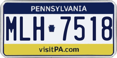 PA license plate MLH7518