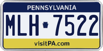 PA license plate MLH7522
