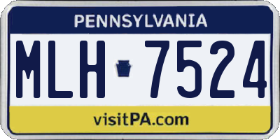 PA license plate MLH7524