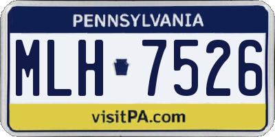 PA license plate MLH7526