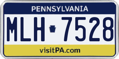 PA license plate MLH7528