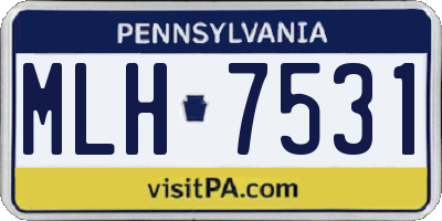 PA license plate MLH7531
