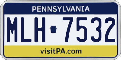 PA license plate MLH7532