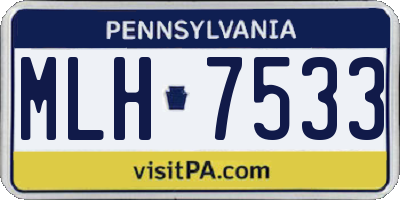 PA license plate MLH7533