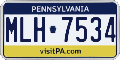PA license plate MLH7534