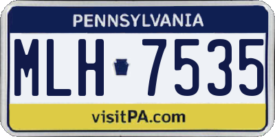 PA license plate MLH7535