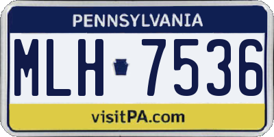 PA license plate MLH7536