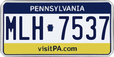 PA license plate MLH7537