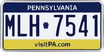 PA license plate MLH7541