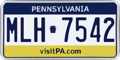 PA license plate MLH7542