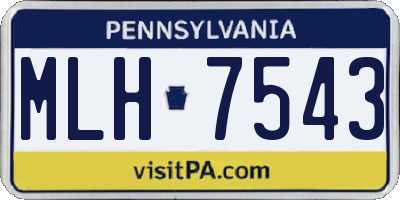 PA license plate MLH7543