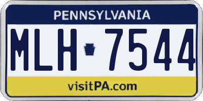 PA license plate MLH7544