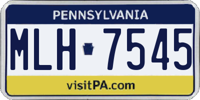 PA license plate MLH7545