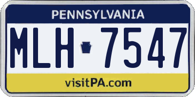 PA license plate MLH7547