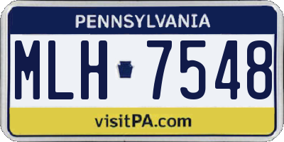 PA license plate MLH7548