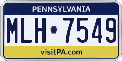 PA license plate MLH7549