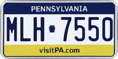 PA license plate MLH7550