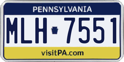 PA license plate MLH7551
