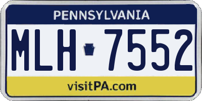 PA license plate MLH7552
