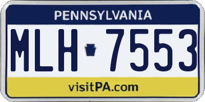 PA license plate MLH7553