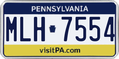 PA license plate MLH7554