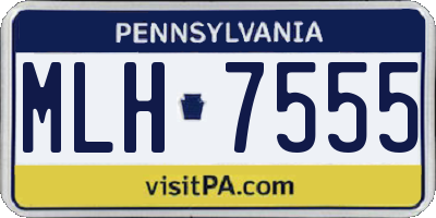 PA license plate MLH7555