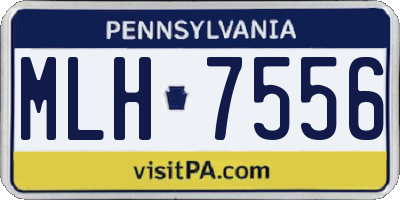 PA license plate MLH7556