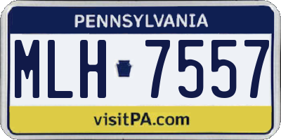 PA license plate MLH7557
