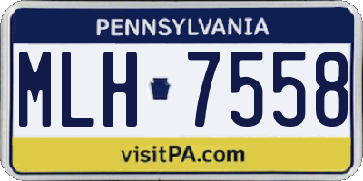 PA license plate MLH7558