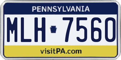 PA license plate MLH7560