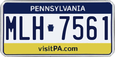 PA license plate MLH7561
