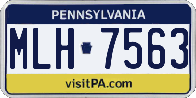 PA license plate MLH7563